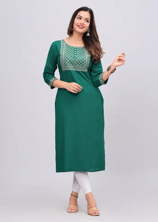 Green_Sequins_Embroidered_Solid_Straight_Kurta_For_Women