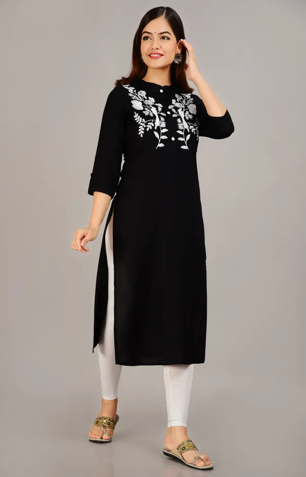 Black_Embroidered_Straight_Kurta_For_Women