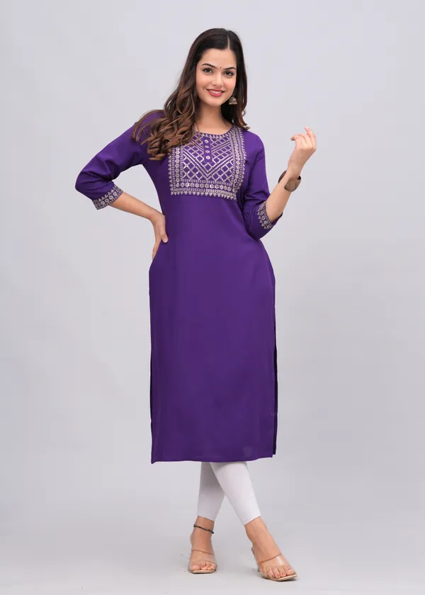 Purple_Sequins_Embroidered_Solid_Straight_Kurta_For_Women