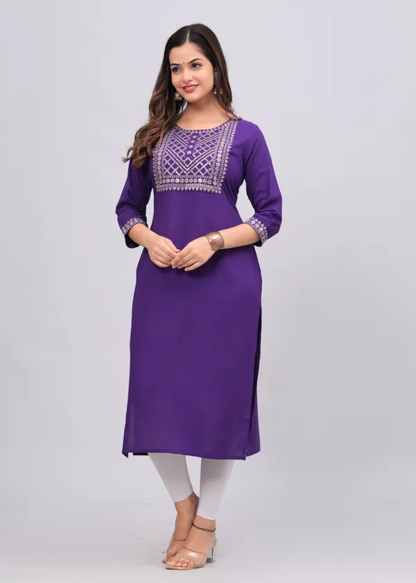 Purple_Sequins_Embroidered_Solid_Straight_Kurta_For_Women