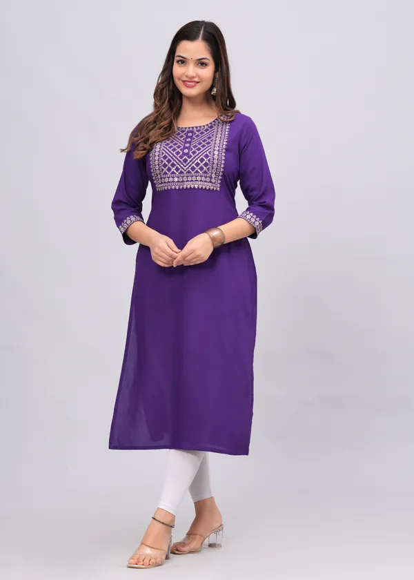Purple_Sequins_Embroidered_Solid_Straight_Kurta_For_Women