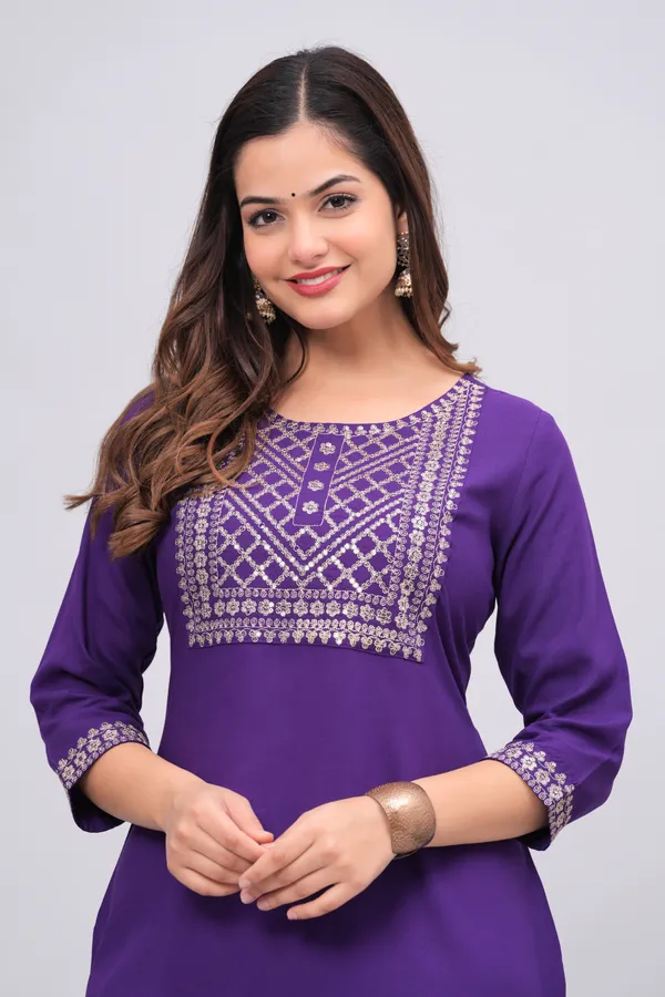 Purple_Sequins_Embroidered_Solid_Straight_Kurta_For_Women