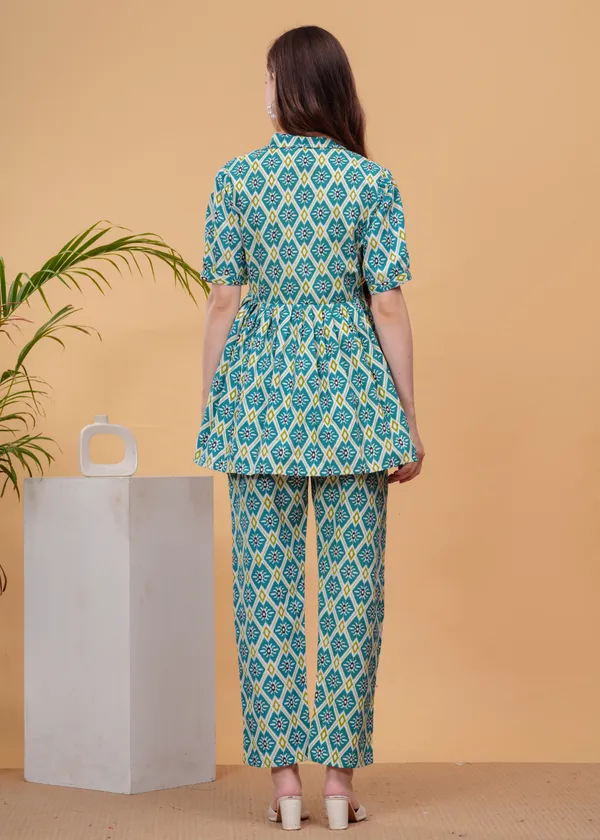 Sky_Printed_Pure_Cotton_Tunic_With_Trouser_Co-Ords_For_Women