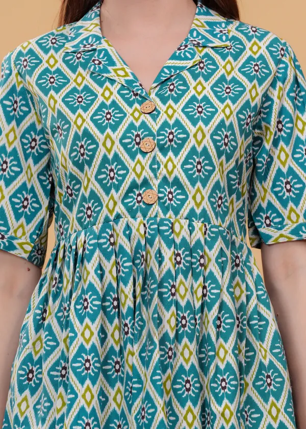 Sky_Printed_Pure_Cotton_Tunic_With_Trouser_Co-Ords_For_Women