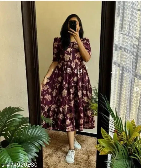 Wine_Floral_Printed_Regular_Kurta_For_Women