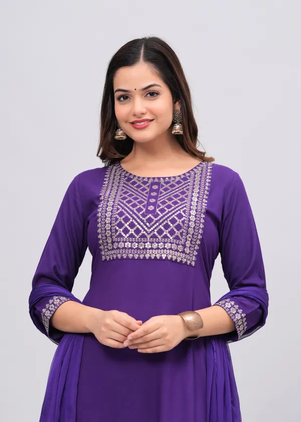 Purple_Floral_Embroidered_Sequinned_Kurta_With_Palazzos_&_With_Dupatta_For_Women