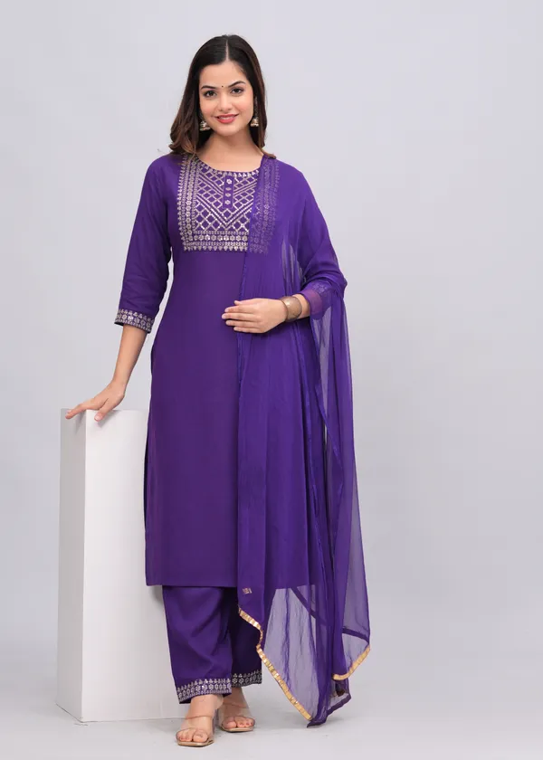 Purple_Floral_Embroidered_Sequinned_Kurta_With_Palazzos_&_With_Dupatta_For_Women
