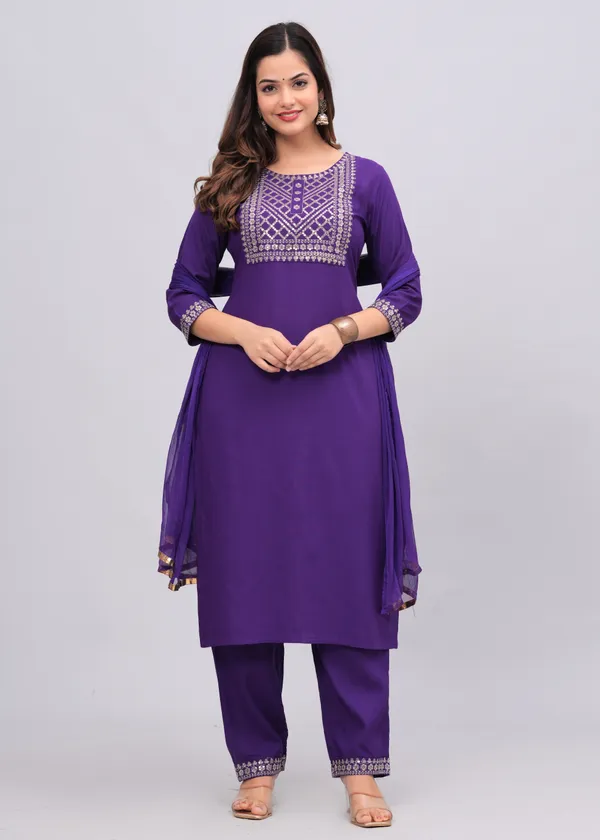Purple_Floral_Embroidered_Sequinned_Kurta_With_Palazzos_&_With_Dupatta_For_Women