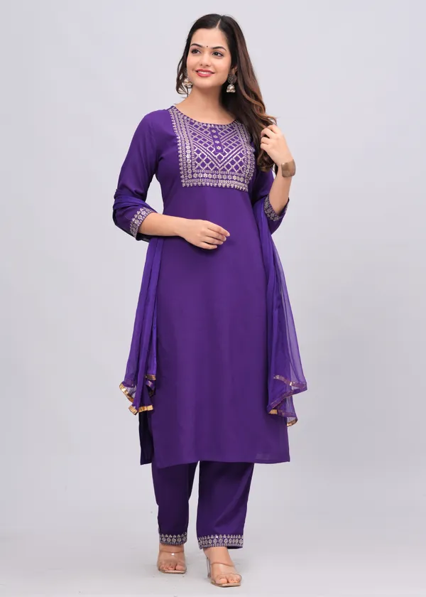 Purple_Floral_Embroidered_Sequinned_Kurta_With_Palazzos_&_With_Dupatta_For_Women