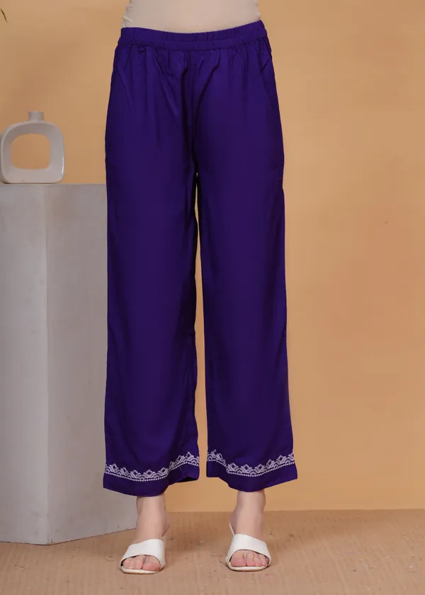 Purple_Embroidered_Regular_Thread_Work_Straight_Kurta_With_Palazzos_For_Women