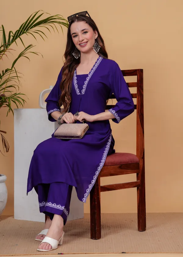 Purple_Embroidered_Regular_Thread_Work_Straight_Kurta_With_Palazzos_For_Women