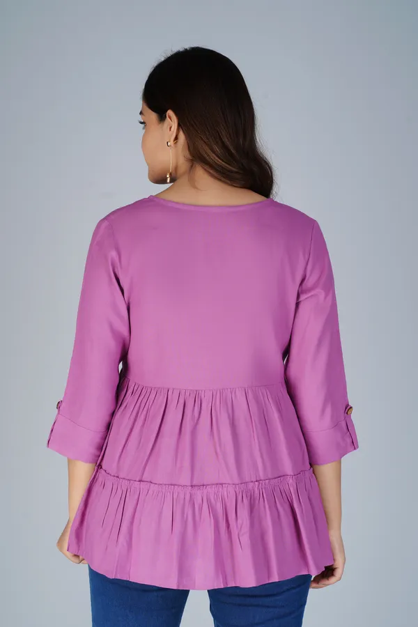 Light_Purple_Notch_Neck_Tiered_Longline_Top_For_Women