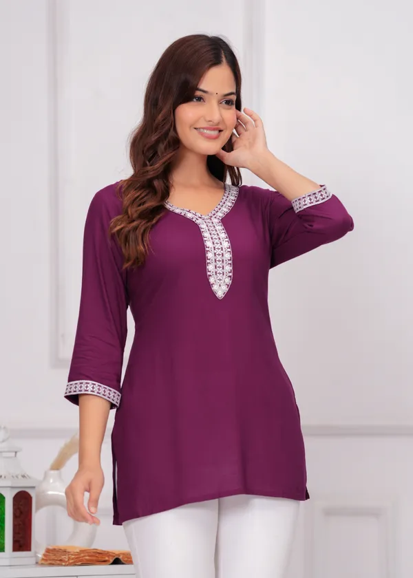 Purple_Floral_Embroidered_Regular_Top_For_Women