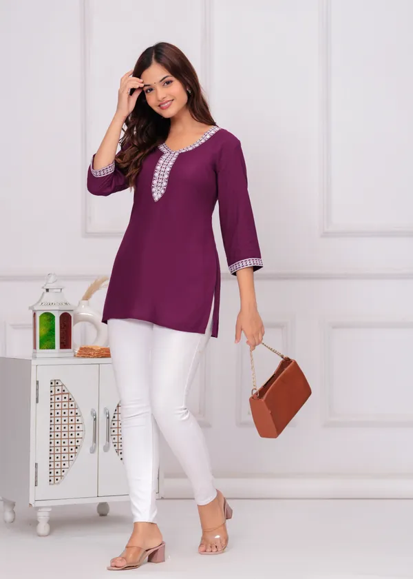 Purple_Floral_Embroidered_Regular_Top_For_Women
