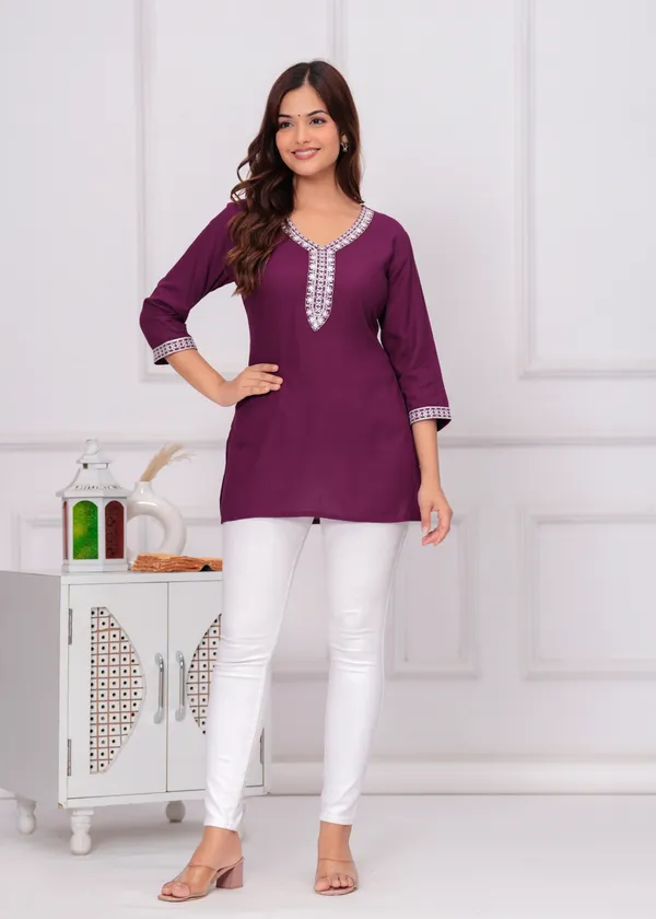 Purple_Floral_Embroidered_Regular_Top_For_Women