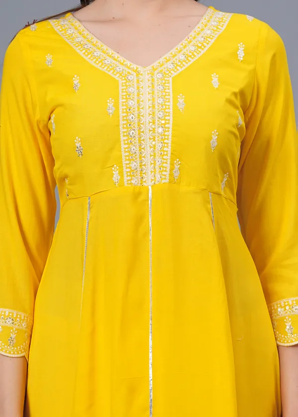 Yellow_Floral_Embroidered_Regular_Sequinned_Anarkali_Kurta_With_Palazzos_&_Dupatta_For_Women