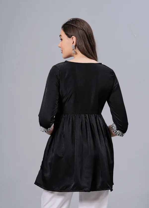 Black_Ethnic_Motifs_Printed_V-Neck_Embroidered_Top_For_Women