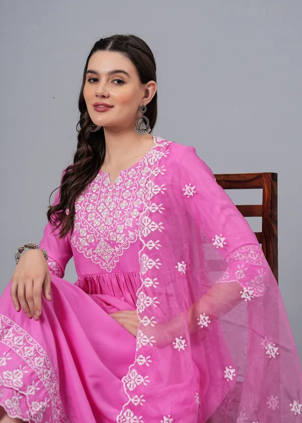 Pink_Floral_Embroidered_Regular_Mirror_Work_Anarkali_Kurta_With_Palazzos_&_Dupatta_For_Women