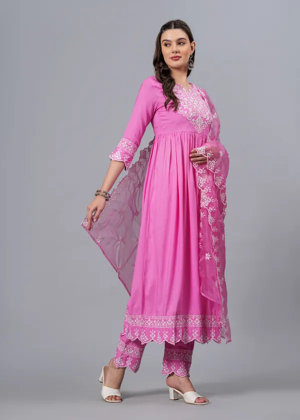 Pink_Floral_Embroidered_Regular_Mirror_Work_Anarkali_Kurta_With_Palazzos_&_Dupatta_For_Women