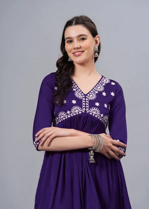 Purple_Ethnic_Motifs_Printed_V-Neck_Embroidered_Top_For_Women