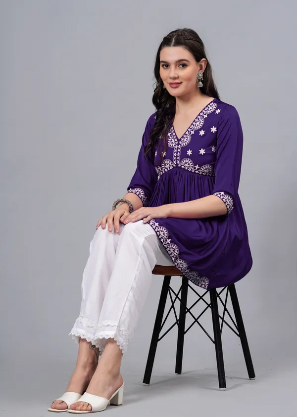 Red_Embroidered_A-Line_Kurtis_For_Women