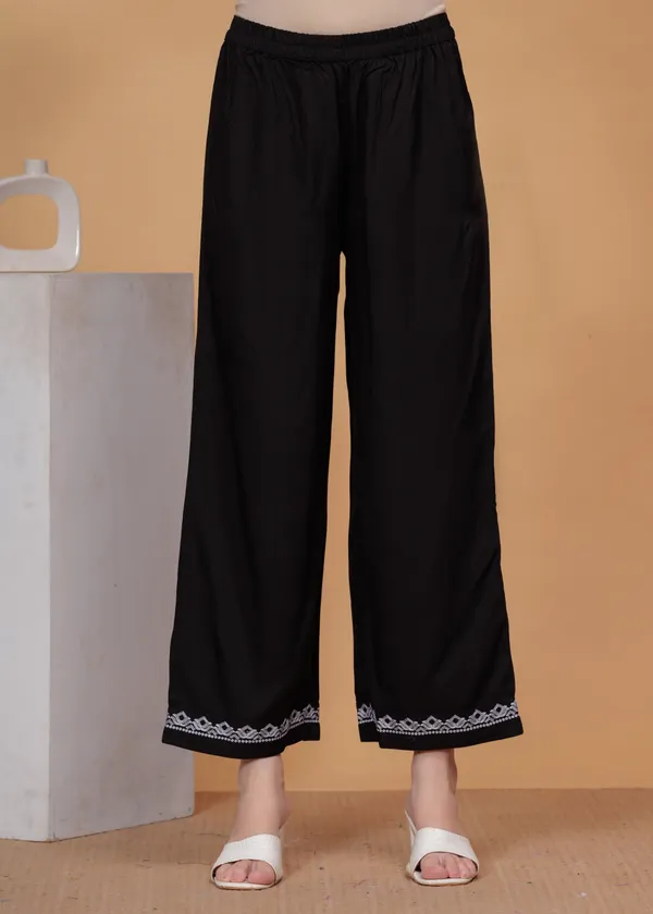 Black_Floral_Embroidered_Regular_Straight_Kurta_With_Palazzos_For_Women
