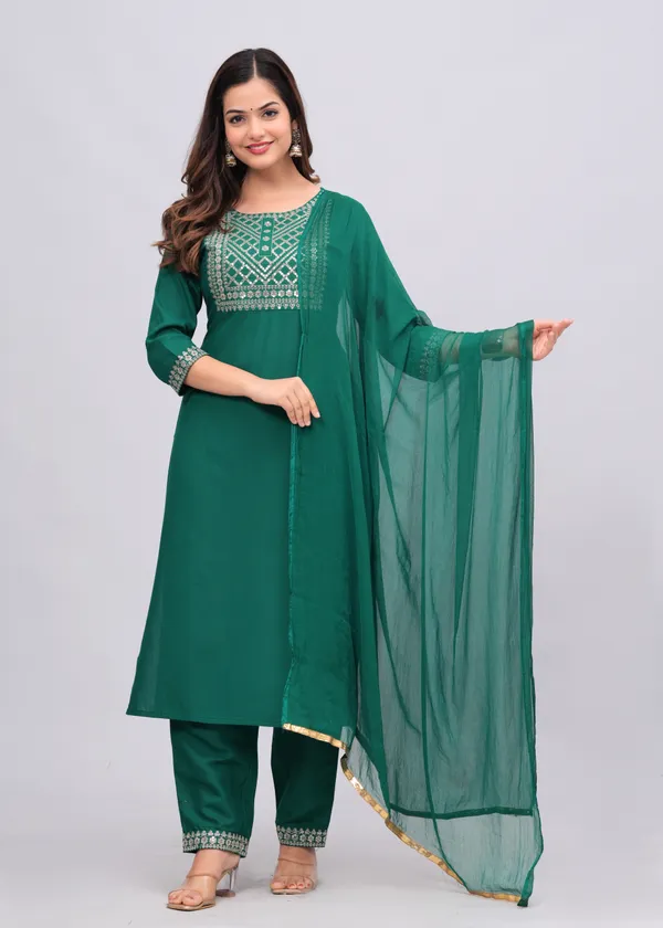 Green_Embroidered_Regular_Sequinned_Kurta_With_Palazzos_&_Dupatta_For_Women