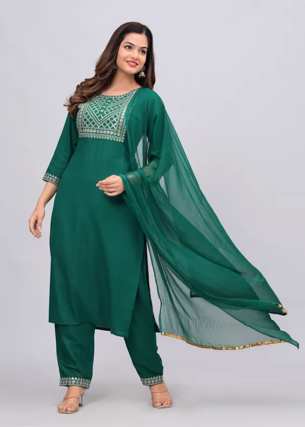 Green_Embroidered_Regular_Sequinned_Kurta_With_Palazzos_&_Dupatta_For_Women