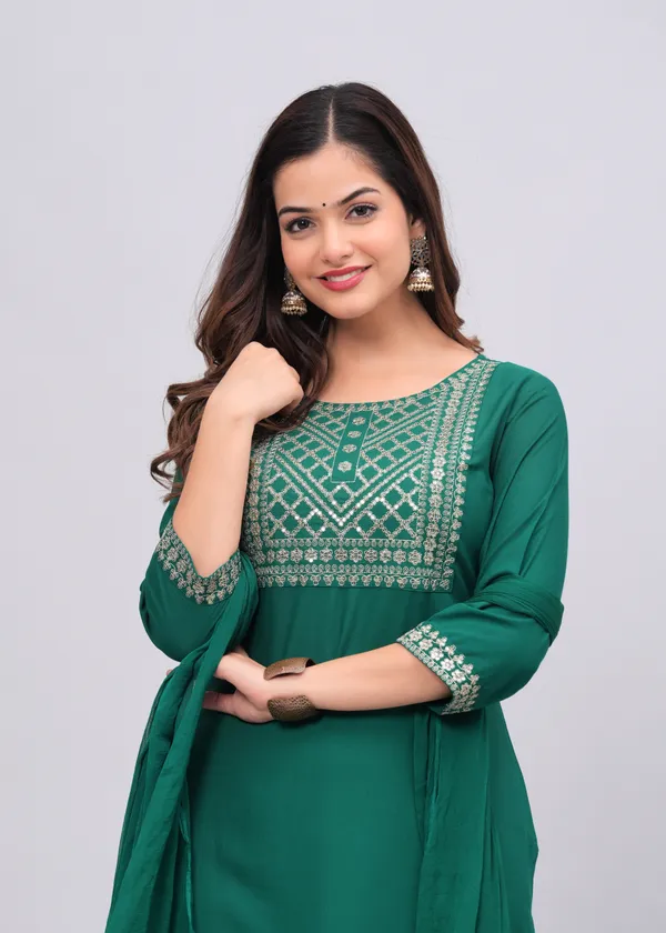 Green_Embroidered_Regular_Sequinned_Kurta_With_Palazzos_&_Dupatta_For_Women