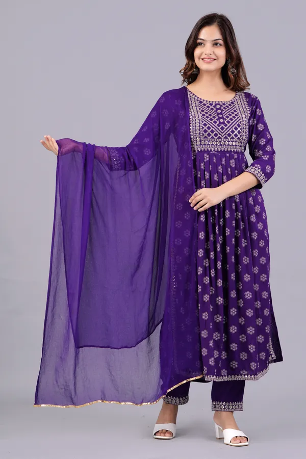 Purple_Ethnic_Motifs_Embroidered_Sequinned_Kurta_&_Trousers_With_Dupatta_For_Women
