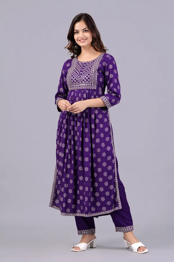Purple_Ethnic_Motifs_Embroidered_Sequinned_Kurta_&_Trousers_With_Dupatta_For_Women