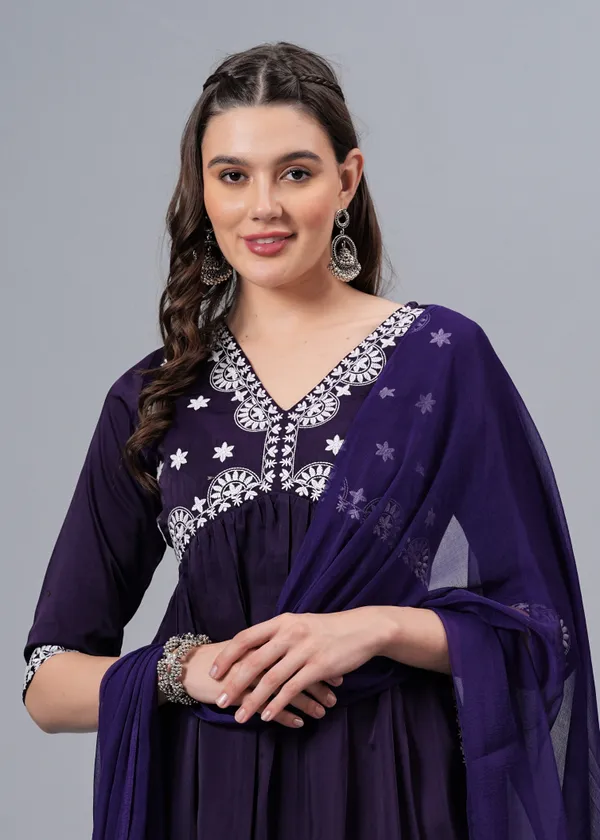 Purple_Ethnic_Motifs_Embroidered_Regular_Thread_Work_A-Line_Kurta_With_Palazzos_&_Dupatta_For_Women