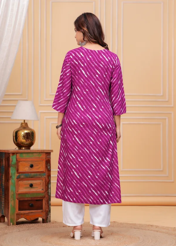 Purple_Leheriya_Printed_Embroidered_Mirror_Work_Straight_Kurta_With_Palazzo_For_Women