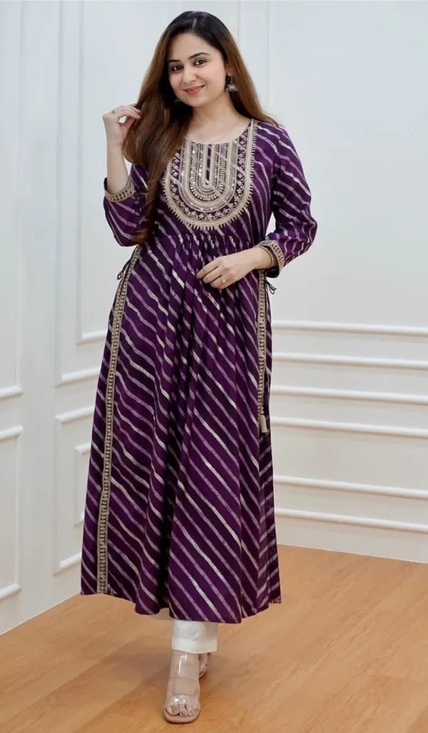 Purple_Floral_Printed_Embroidered_Regular_Sequinned_Kurta_For_Women