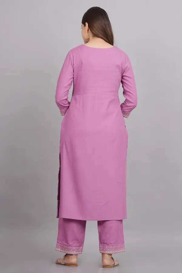 Light_Purple_Sequinned_Embroidered_Round_Neck_Straight_Kurta_For_Women