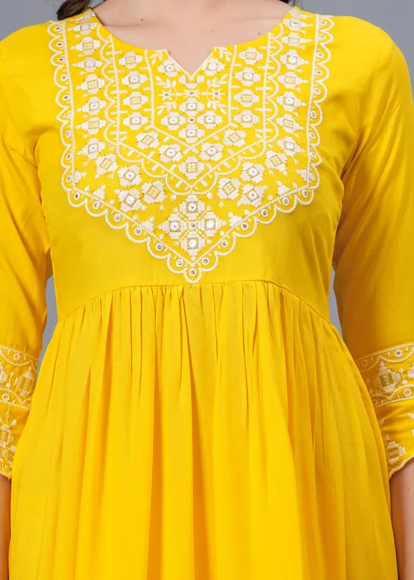 Yellow_Floral_Embroidered_Regular_Sequinned_Anarkali_Kurta_With_Palazzos_&_Dupatta_For_Women