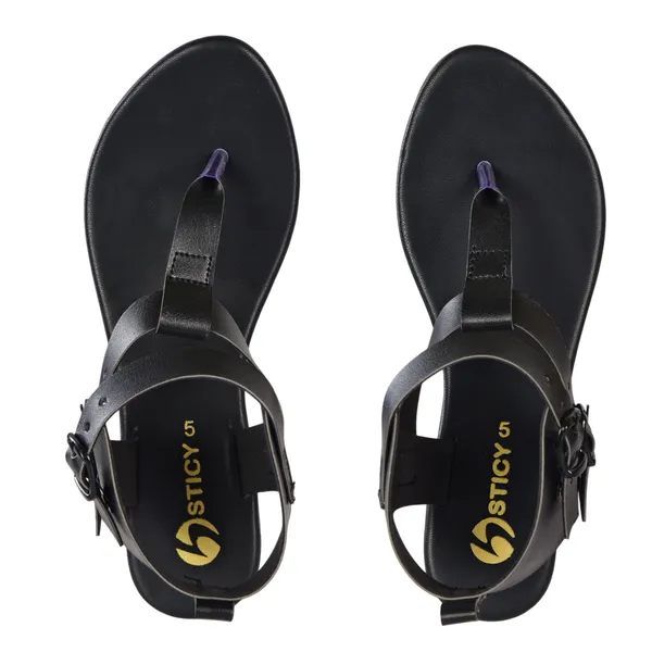 Stylish_Ankle_Strap_Black_Flat_Sandals_for_Girls