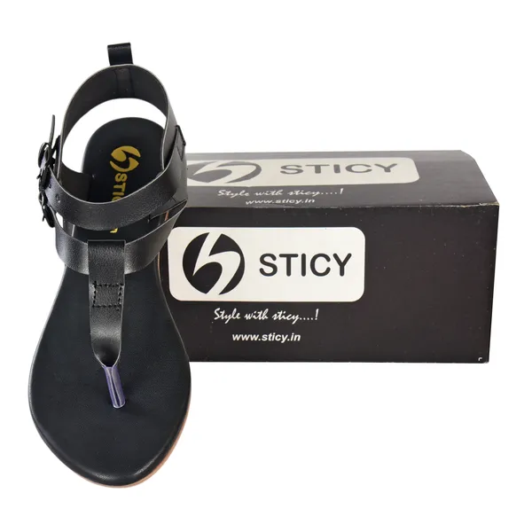 Stylish_Ankle_Strap_Black_Flat_Sandals_for_Girls
