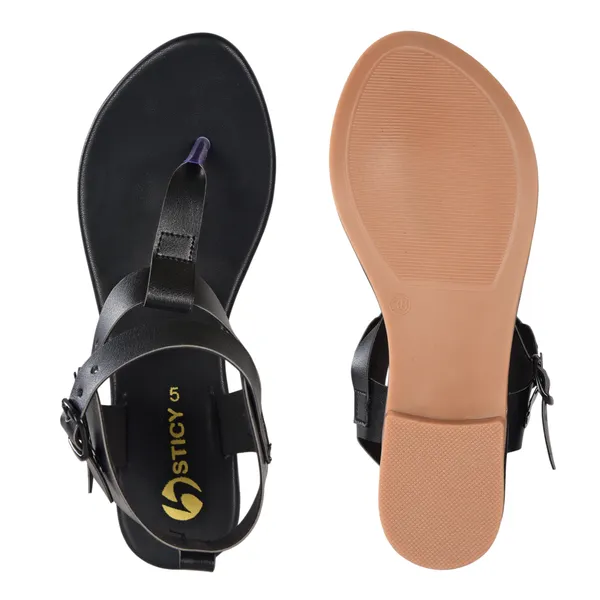 Stylish_Ankle_Strap_Black_Flat_Sandals_for_Girls
