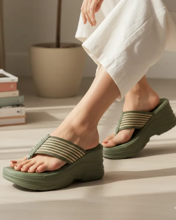 Green_Textile_Sandal_For_Women_|_Premium_Product_for_everyday_use