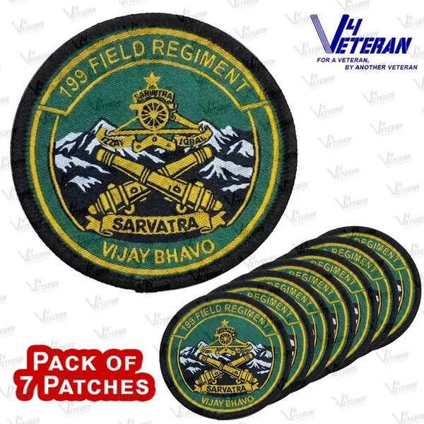 199_Field_Regiment_Iron-On_Woven/_Embroidered_Patches_(DIY)_for_T-Shirts,_Bags,_Tracksuits_&_Waistcoats_(Pack_of_7)