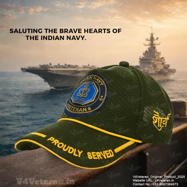 Indian_Navy_(Olive_Green)_Proudly_Served_Baseball_Cap_for_Veterans