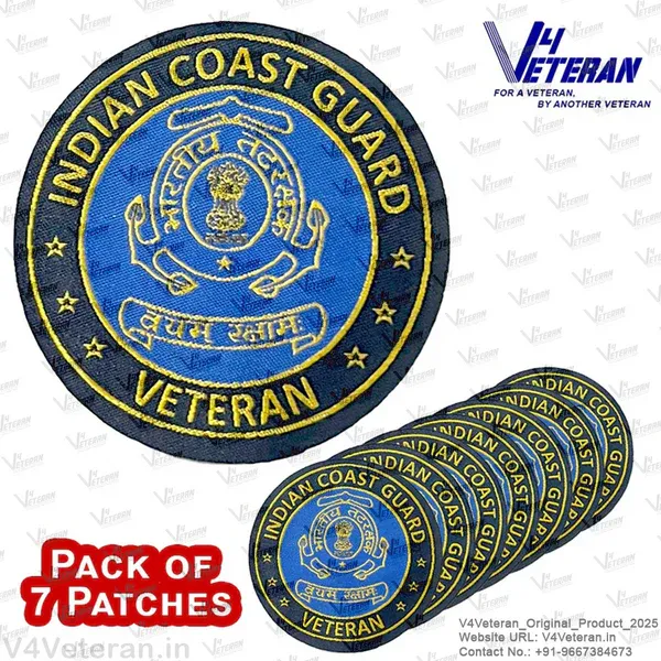 ICG_Veteran_Iron-On_Woven/_Embroidered_Patches_(DIY)_for_T-Shirts,_Bags,_Tracksuits_&_Waistcoats_(Pack_of_7)