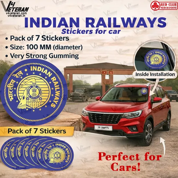 INDIAN_RAILWAY_Veteran_Windshield_Front_Gumming_Vinyl_Stickers/Decals_for_Inside_Pasting_(Pack_of_7)