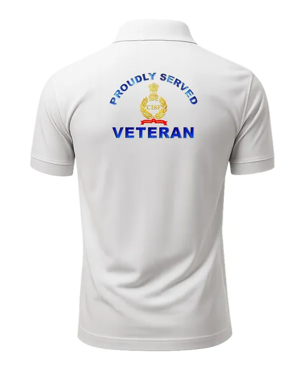 CISF_Veteran_White_Polo_T-Shirt