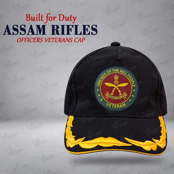 Assam_Rifle_Officers_Veterans_Cap_(Fabric:_Cotton,_Color:_Black)