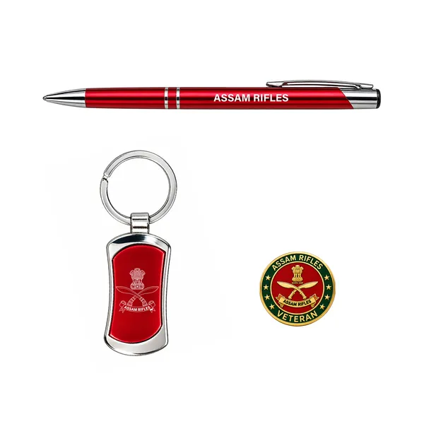 Assam_Rifles_Veteran_Gift_Box_|_Premium_Pen,_Keychain_&_Veteran_Lapel_Pin_|_Red_&_Silver_Gift_Set