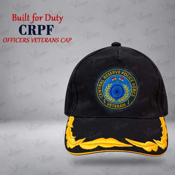 CRPF_Officers_Veterans_Cap_(Fabric:_Cotton,_Color:_Black)