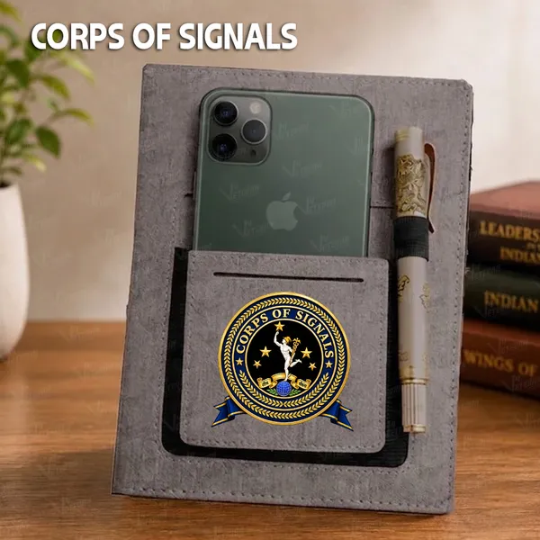 Classic_Corps_of_Signals_Office_Notebook_with_Phone–Card_Pocket_&_Elastic_Pen_Loop