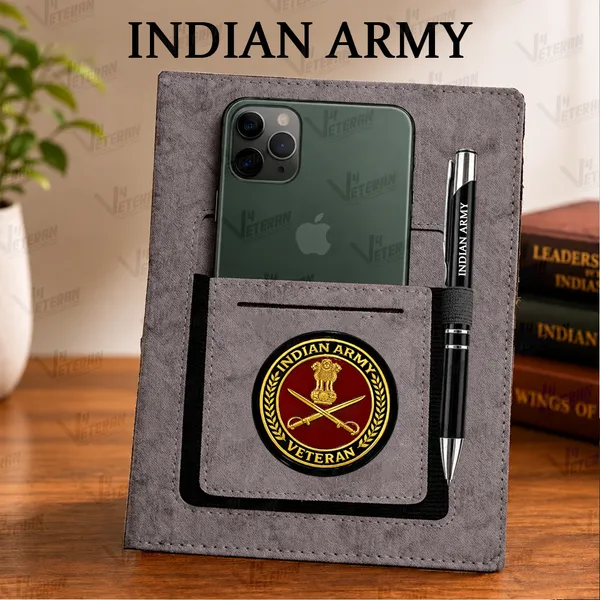 Indian_Army_Veteran_Office_Notebook_with_Phone_&_Pen_Holder